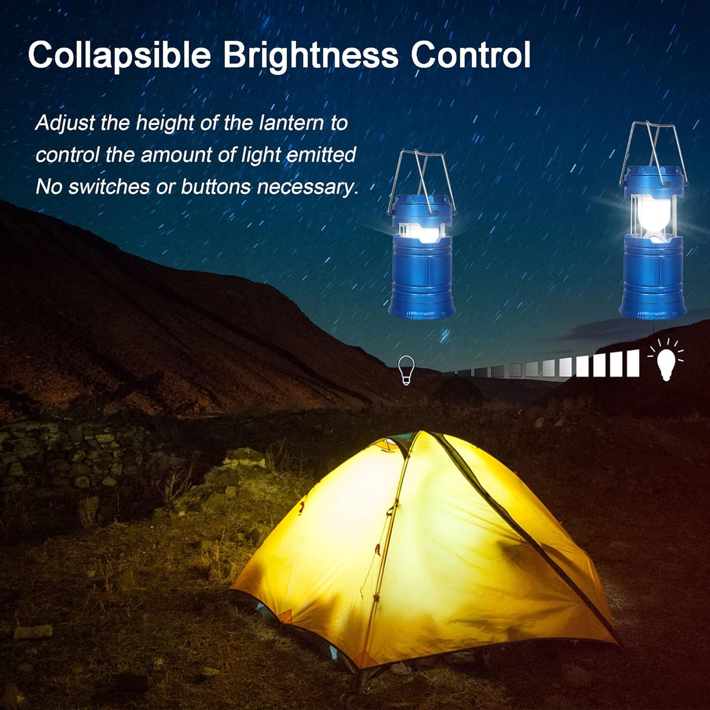 Camp Light Portable Solar USB Rechargeable Camping Lantern Hanging Solar-Powered Tent Light Outdoor Camp Light with USB Charging Rechargeable Torch Light for Camping Solar-Powered Hangable Tent Lamp Led Lighting